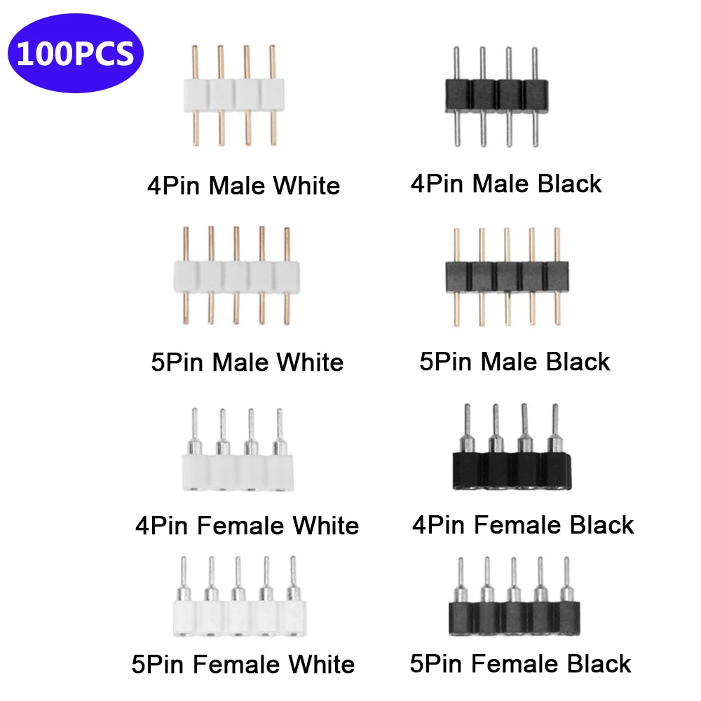 100 шт. 4 контакта RGB / 5 контактов адаптер RGBW для /RGBW 5050 3528 | Освещение