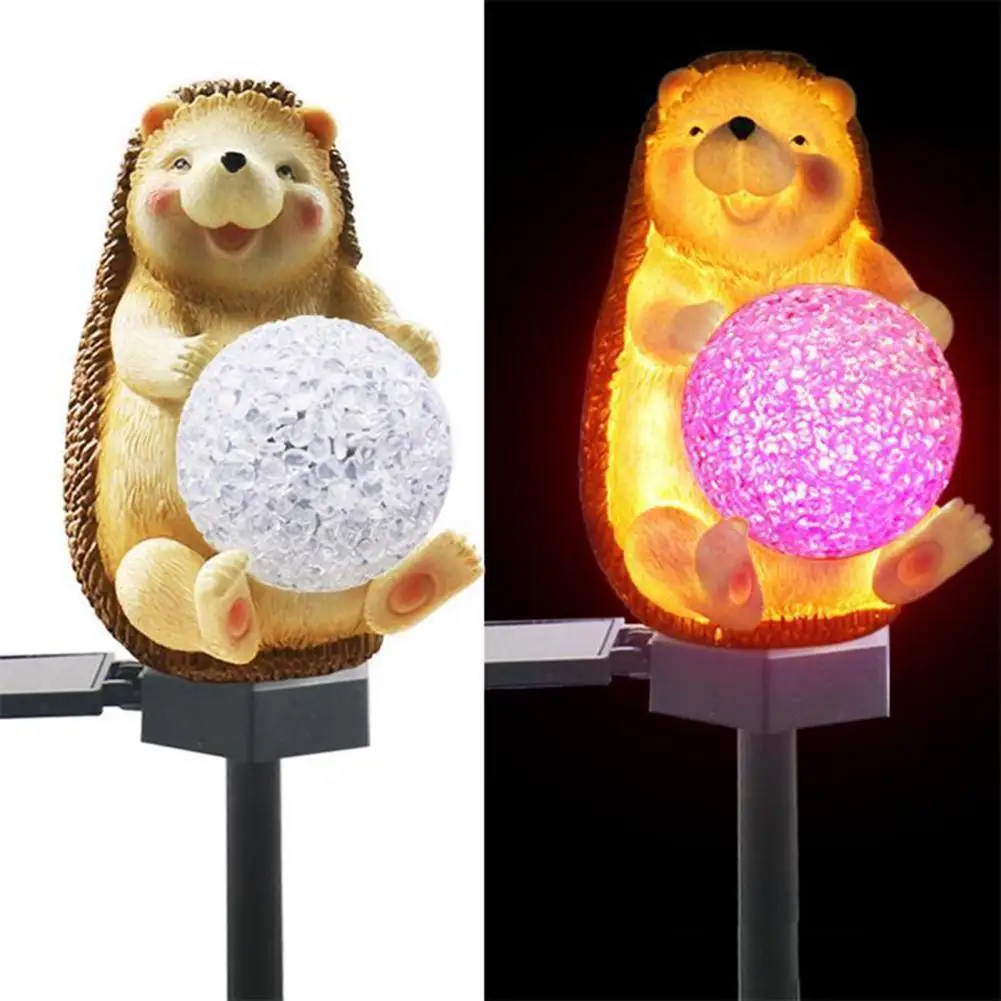 

Hot Sales Solar Energy Ground Light Unique Creative PP Garden Stake Hedgehog Lamp for Park
