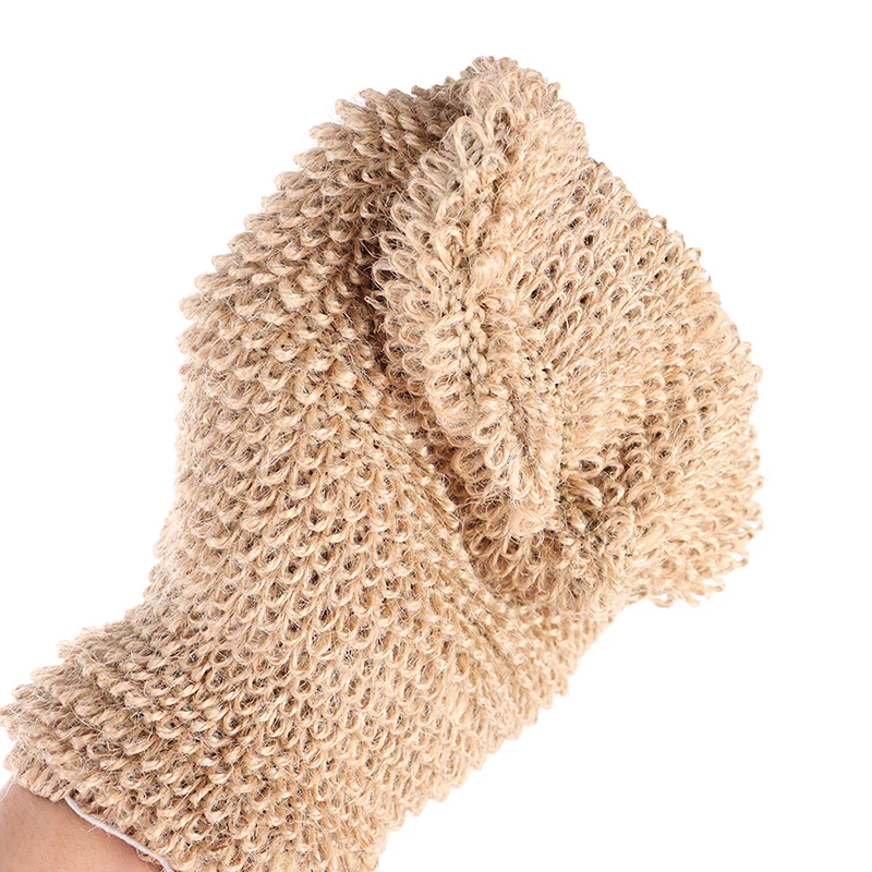 

2Pc Ramie Burlap Bath Towel Body Exfoliating Belt Shower Scrubber Cleaning Strap