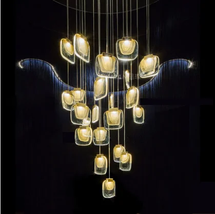 Вилла лестницы люстры отдел продаж песочный стол ресторан арт бара Хрустальные