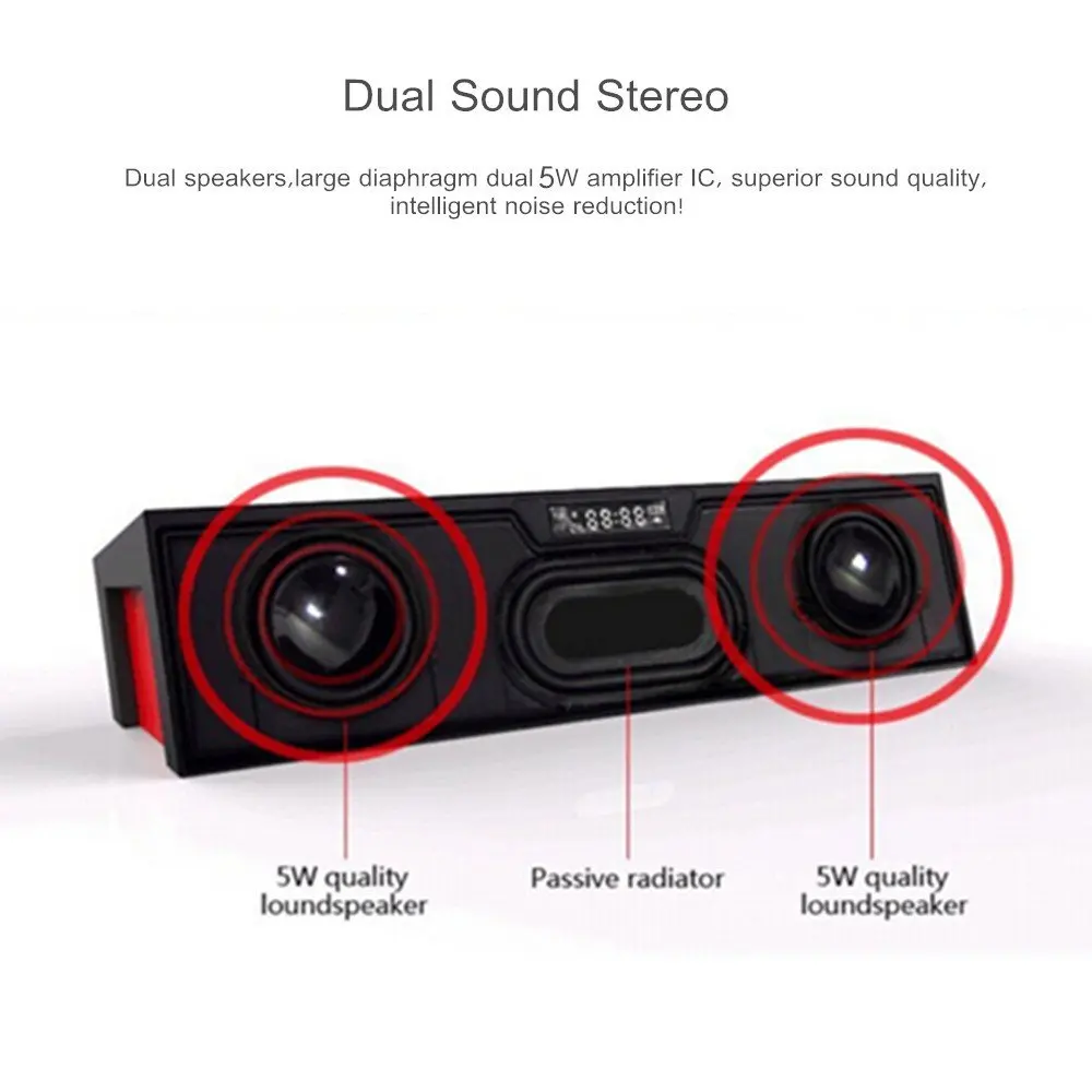 Беспроводная Bluetooth-колонка аудиоплеер mp3-плеер FM-радио часы TF-карта телефон