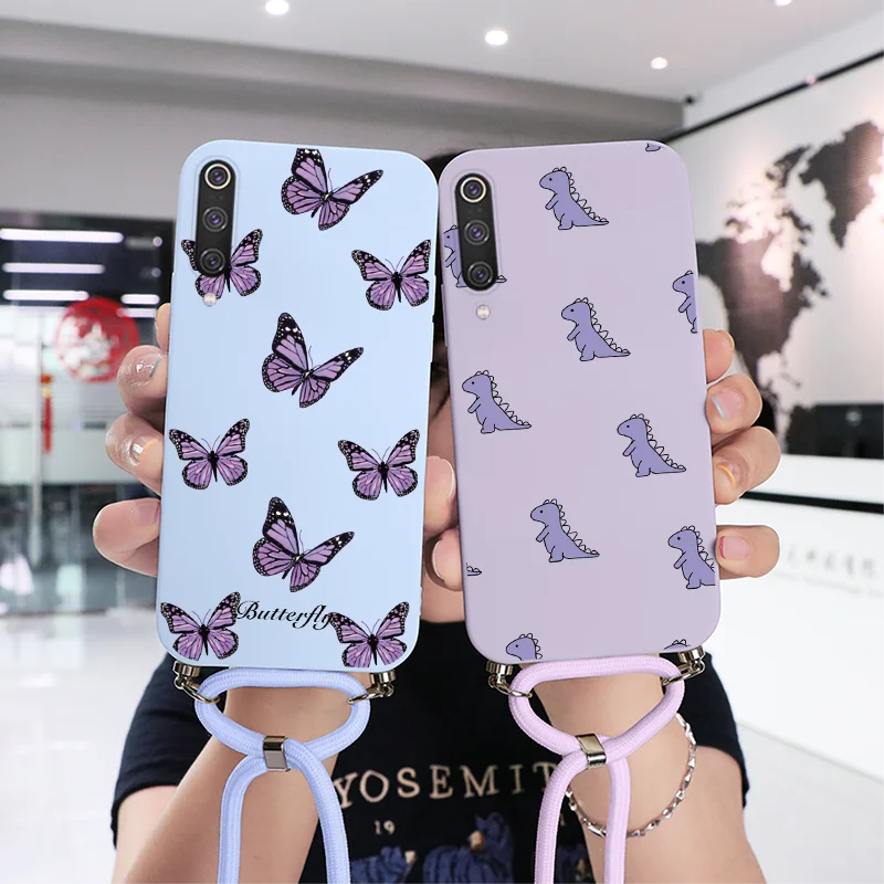 Чехол для Xiaomi Mi 9 SE ремешок шнур цепочка ожерелье задняя крышка Mi9 Mi9SE ударопрочный