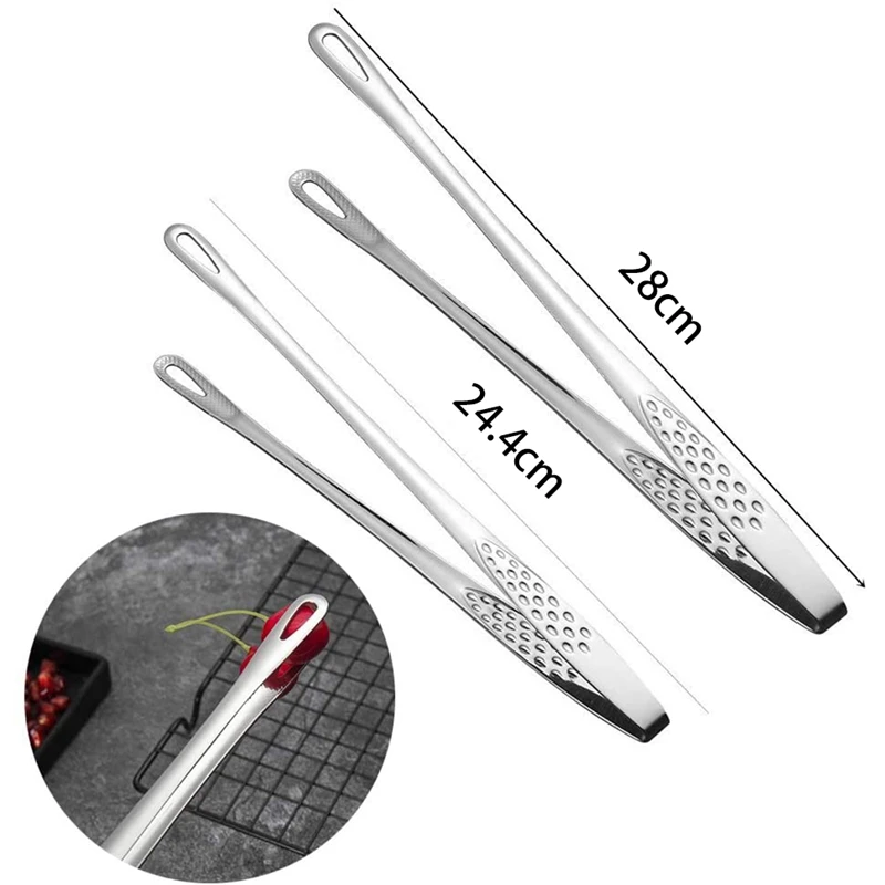 

2PCS Stainless Steel Food Tongs, Kitchen Tweezers,Multifunctional Tools for Cooking, Grilling, Baking