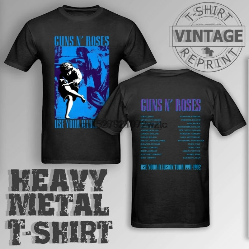 Guns N Roses Vtg футболка 1992 используйте вашу иллюзию Тур Gnr концерт Slash|Мужские