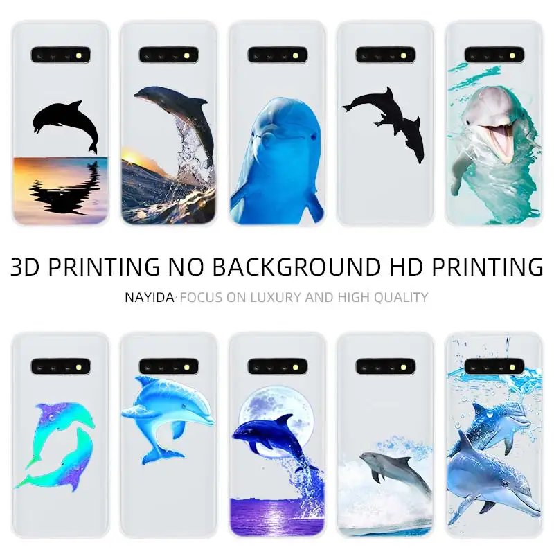 Чехол для Samsung Galaxy S21 S20 S7 Edge S8 S9 S10 Plus S11 Lite Ultra Ocean с изображением животных дельфинов