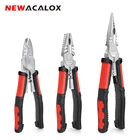 Набор мультитулов NEWACALOX, 8 дюймов, длинные плоскогубцы, кусачки для зачистки проводов, боковые плоскогубцы, обжимной инструмент, ручной инструмент сделай сам