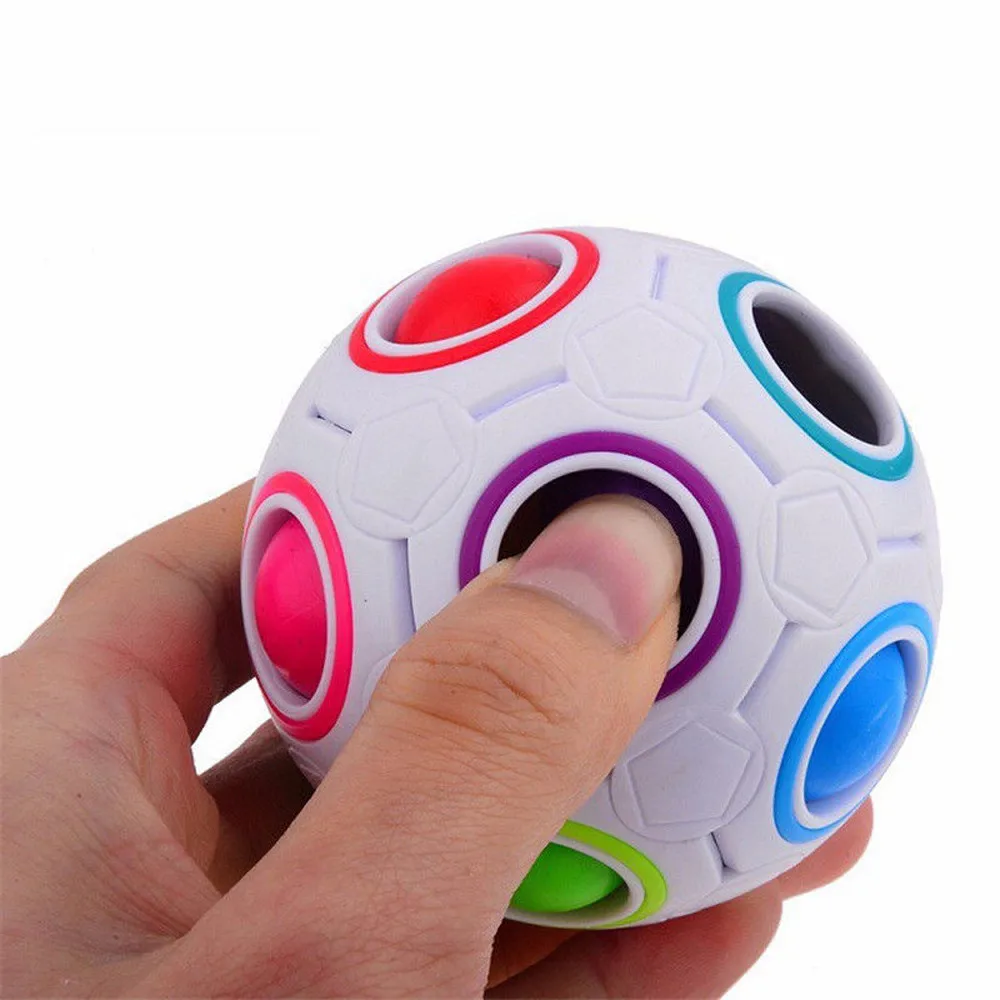 

Rainbow Football Fidget Spinner Toy Stress Reliever Magic Plastic Toys Adult Antistress Fidget Toys Брелок Для Ключей Поп Ит