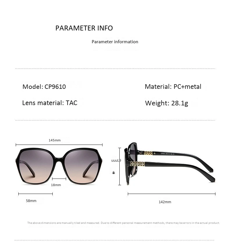 

New Lady Polarized Sunglasses Classic Fashion Diamond-encrusted Sunglasses Large Frame Outdoor Shades Sunglasses Women 2021