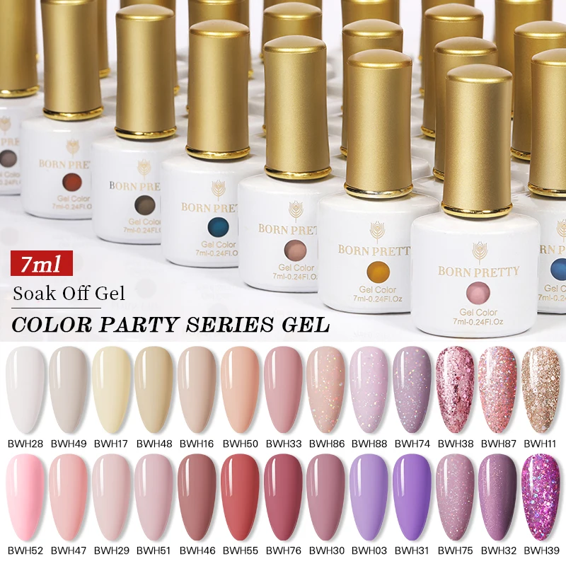 BORN PRETTY Nail Gel Polish 7ml vernis semi permanent New Trend Nude Pink Colors Series Colorful Glitter Soak Off UV Gel Polish images - 6