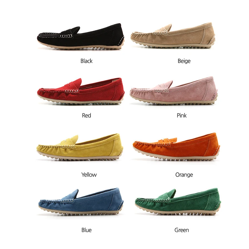 замшевые лоферы женская обувь на плоской подошве без шнуровки летняя