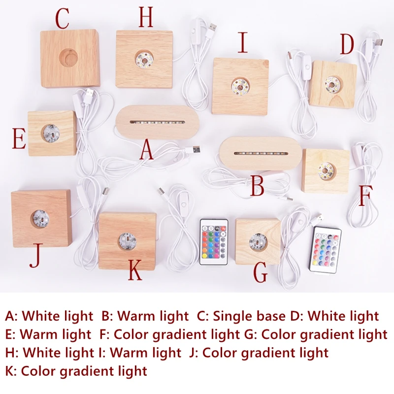 

Деревянные светодиодный Дисплей базовый Художественный орнамент деревянный ночной подсветкой подставка ремесла