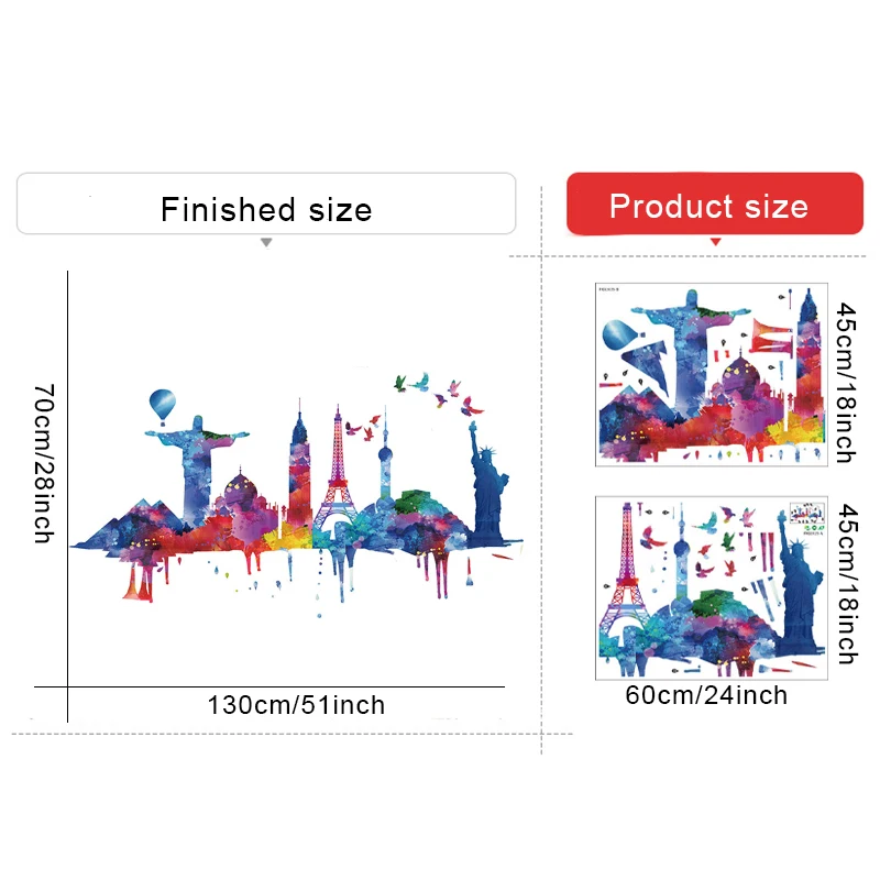 Креативная городская силуэтная Наклейка на стену для гостиной спальни коридора