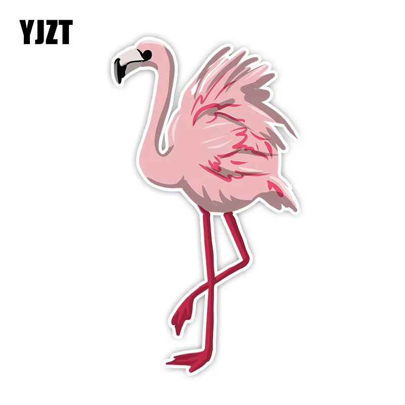 

YJZT 17CM*9.3CM Cartoon Pink Flamingo PVC Animal Car Sticker Decal Colored C29-1107