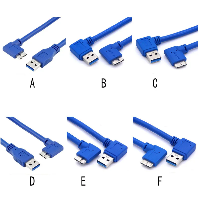 Degree USB 3.0 Left Right Angled A Male To Micro B 10 Pin Short Adapter AM/ MicroB Cable for Mobile HDD 0.25m | Компьютеры и офис