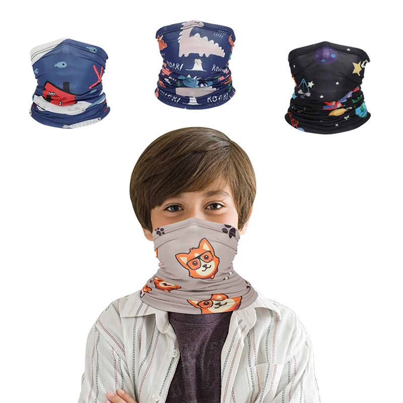 Seamless Outdoor Scarf Children Kids Tube Bandana Neck Gaiter Warmer Headwear Face Cover Breathable Headband Hiking Scarves