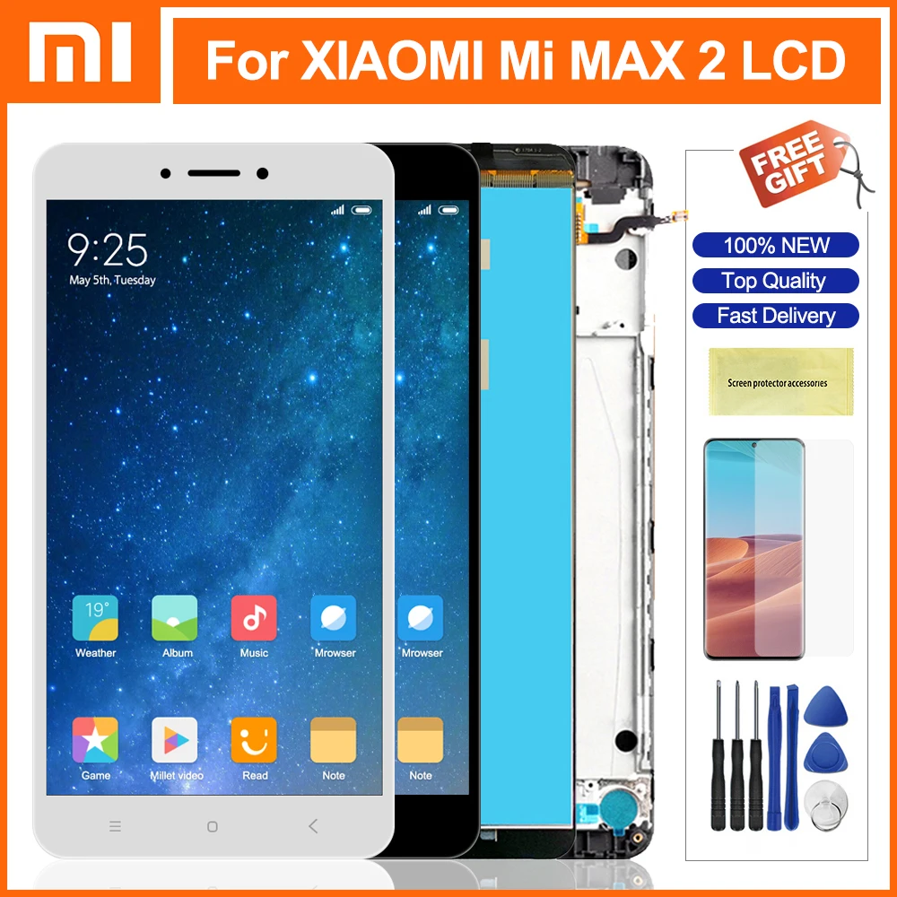 ЖК дисплей для Xiaomi Mi Max 2 сенсорный экран с рамкой дигитайзер сменный Max2|Экраны
