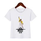 Футболка для маленьких мальчиков и девочек с принтом рок-группы Queen Freddie Mercury, Детская летняя футболка с коротким рукавом, топы