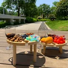 Портативный деревянный складной стол для пикника на открытом воздухе, поднос для хранения винных гаек и закусок для сада и вечеринки