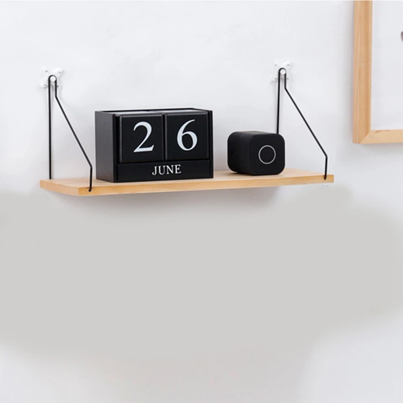 Твердая деревянная настенная полка железная перегородка для спальни ТВ