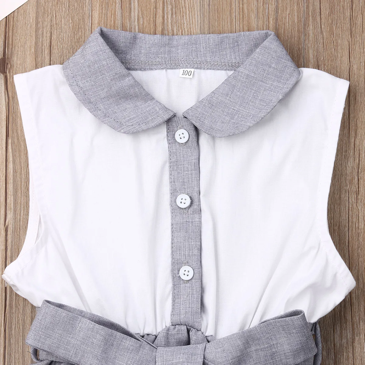 Летнее платье для девочек в школьном стиле трапециевидной формы без рукавов