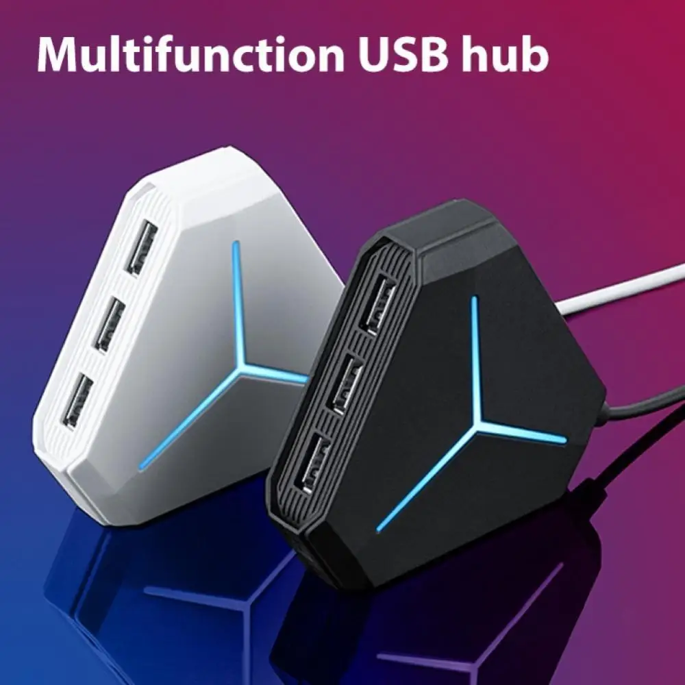 6 Port USB Hub 1m Cable Splitter With TF SD Card Reader Mic AUX Cool Light Charging 2.0 for Multi Device Desktop Laptop | Компьютеры и