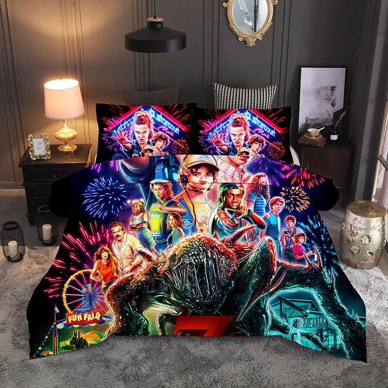 

New Stranger Things Season 3 - 3D Printed Bedding Set Duvet Cover Set US Twin Full Queen King Size
