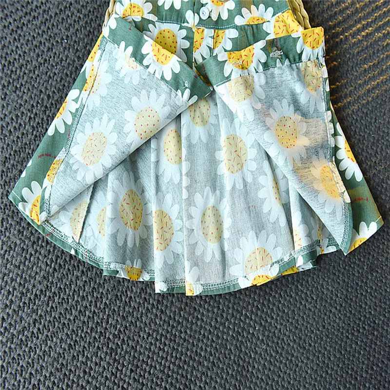

2Pcs Outfit Set Fashion Clothes Kids Baby Girls Sleeveless Daisy Print Tops+Skirt Set for Children Girls 2-7Y