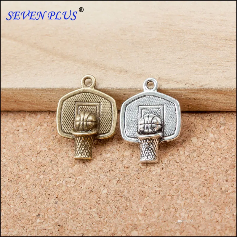 

Good Quality 50 Pieces/Lot 20mm*14mm Diy Jewelry Making Metal Sports Basketball Charms