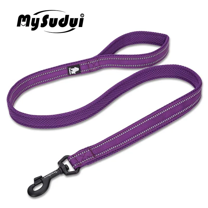 purple MySudui Truelove, мягкая сетка, нейлоновый поводок для собак, светоотражающий нейлоновый поводок для прогулок, дрессировки собак, поводок для бега, поводок для собак домашних животных, 110 см, Прямая поставка - Цвет: purple