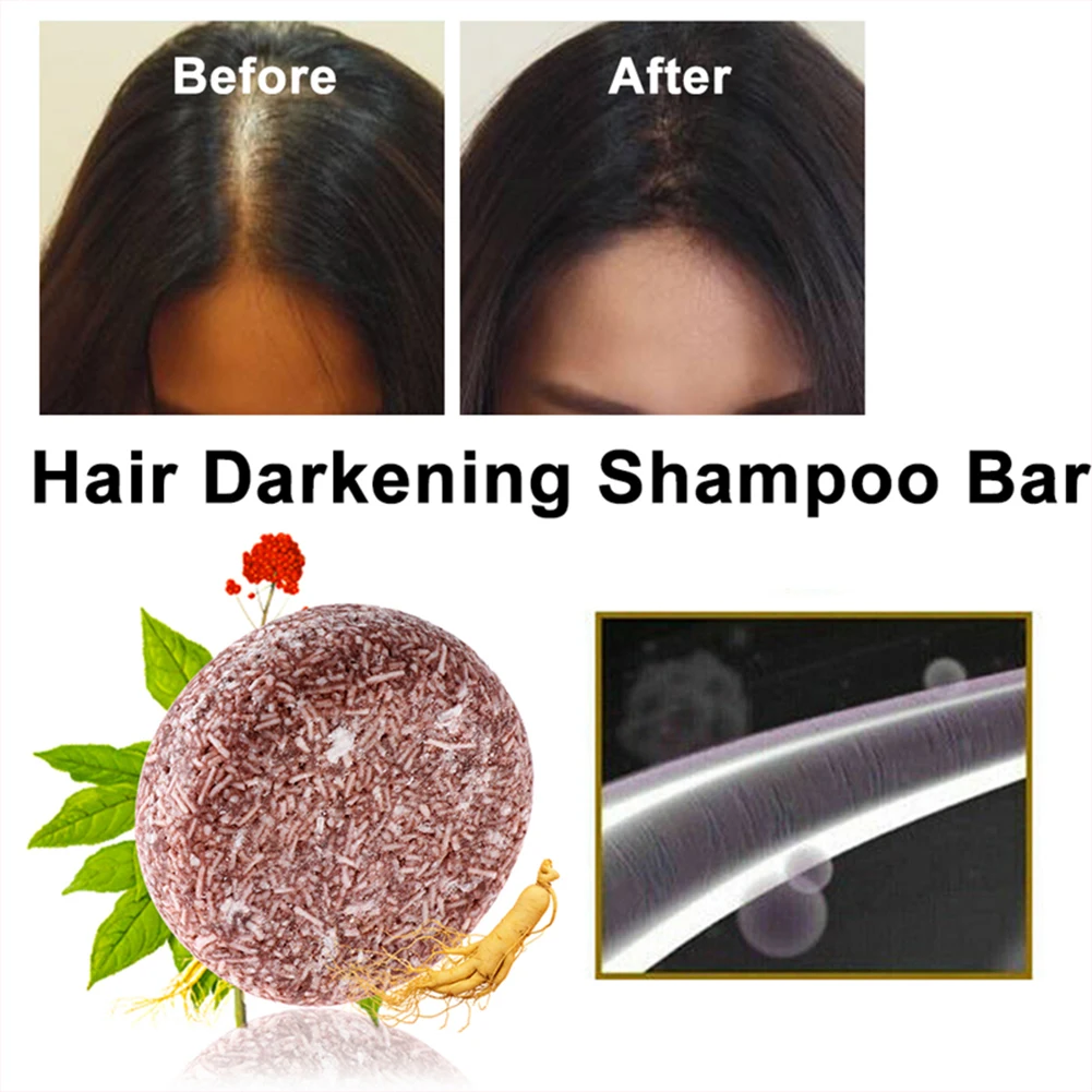 

Plant Hair Darkening Shampoo Essence Soap Natural Organic Mild Formula Hair Shampoo Protect hair follicles Anti Loss Hair Care