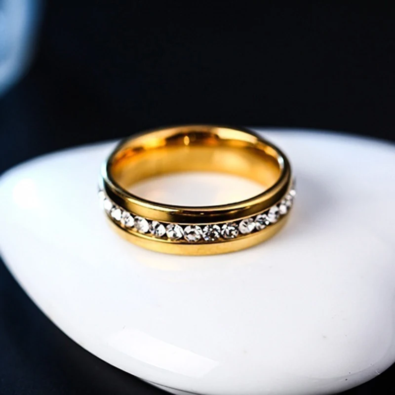 Однорядное кольцо со стразами стандартное из циркония для мужчин и женщин