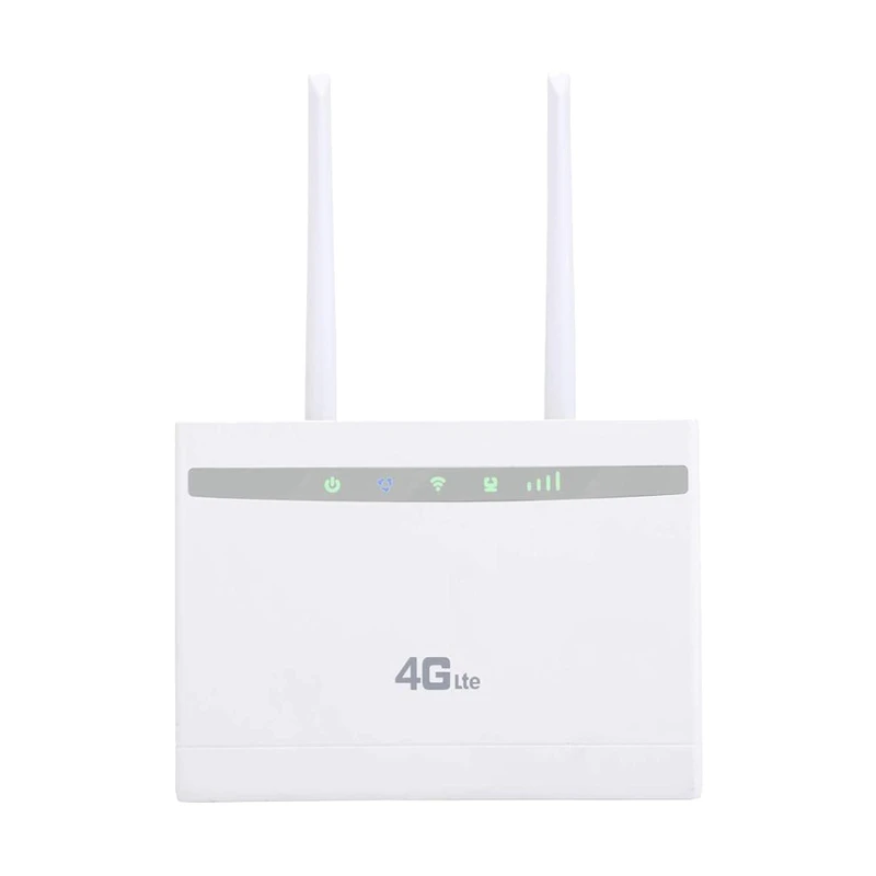 Unlocked 4G LTE Wireless Router 300Mbps Indoor Wireless CPE Router 2Pcs Antennas with LAN Port & SIM Card Slot EU Plug