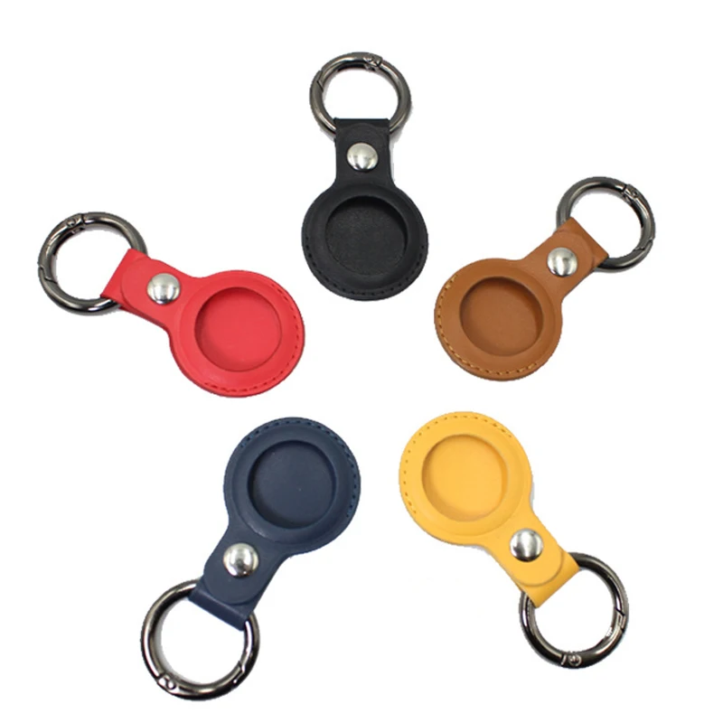 

For Apple Airtags Leather Case Keychain Protective Sleeve For Airtag Tracker Locator Device Anti-lost Case For airtag llavero
