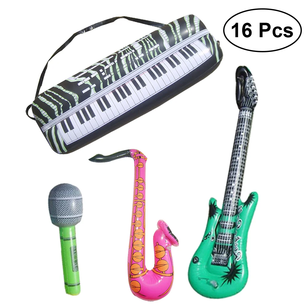 

16PCS Inflatable Musical Band Instruments Cool and Fun Inflatable Musical Instruments for Kids Great Party Favor Party Bag Stuff