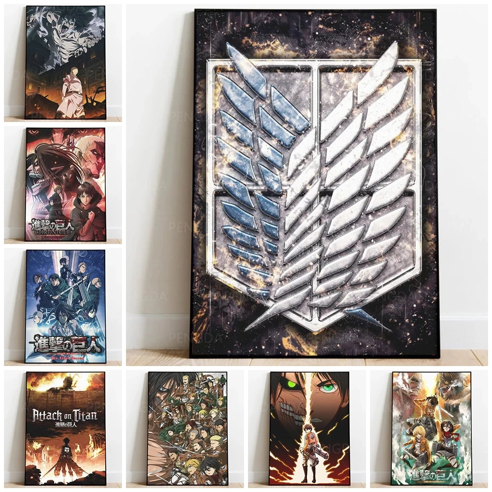 

Modular Attack On Titan Pictures Anime Characters Canvas Painting Wall Art Nordic Posters Prints Living Room Home Decor No Frame