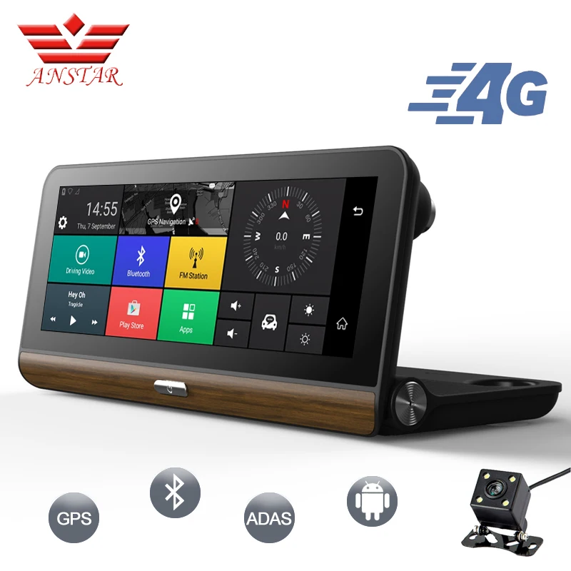 Автомобильный видеорегистратор ANSTAR 3G/4G 7 84 дюйма Full HD 1080p Wi Fi