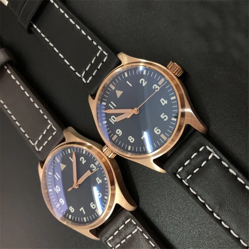 Мужские бронзовые автоматические часы пилота 200 водостойкие Relojes сапфировое стекло винтажные наручные часы для дайвинга мужские Hombre