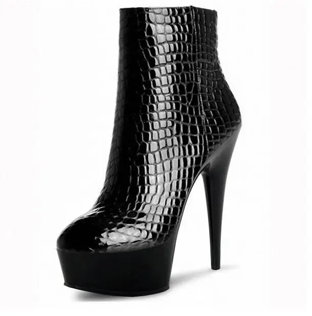 

15cm super high heel stiletto simple hate days high and low boots plaid boots women