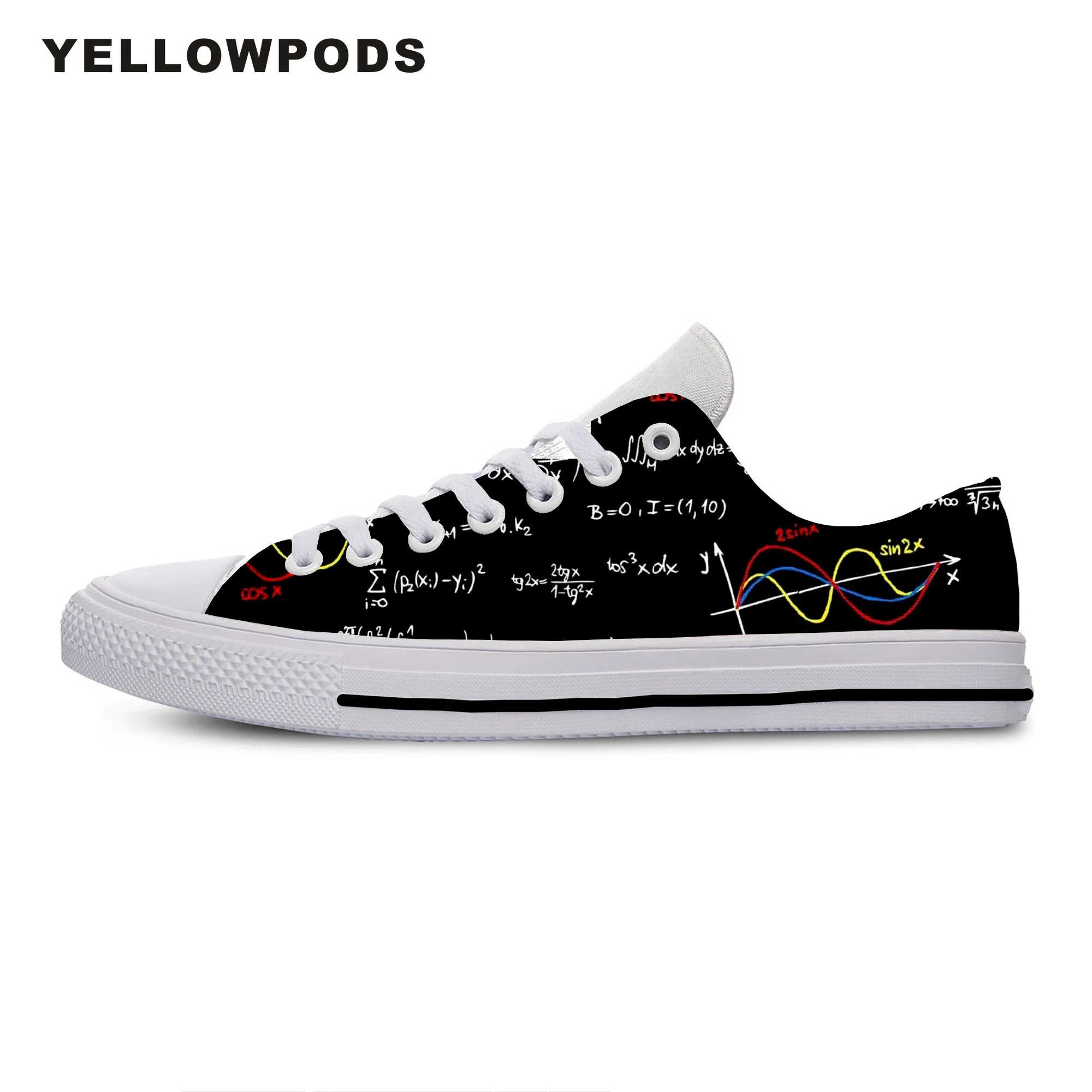

New Canvas Men Casual Shoes 2019Fun Math Equation Print Brand High Quality Comfort Shoes Cool Shoes Man