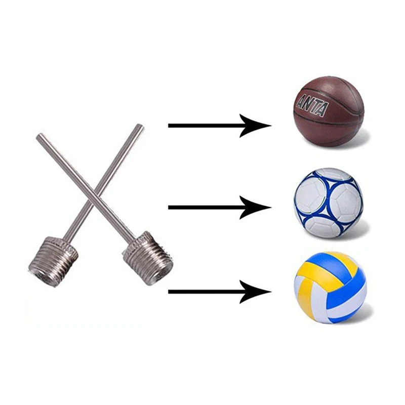 

100 PCS Sports Ball Inflating Pump Needle For Football Basketball Soccer Inflatable Air Valve Adaptor Stainless Steel Pump Pin