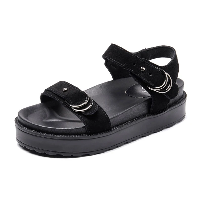 

Genuine Leather Platform Shoes Women Sandals Summer 2021 Female Shoes Woman Heel Fashion Flats Designer Sandals Women Heels New