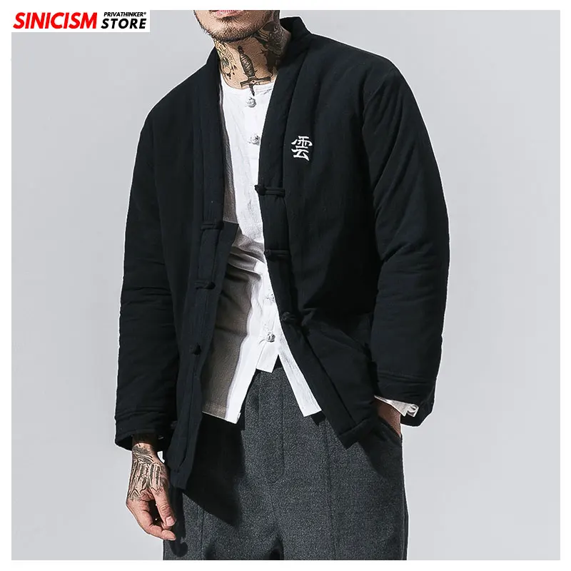 Sinicism Store Мужской сплошной Канат с поясом, хлопковая куртка, осенняя утолщенная тонкая куртка, Мужская Уличная винтажная куртка 5XL