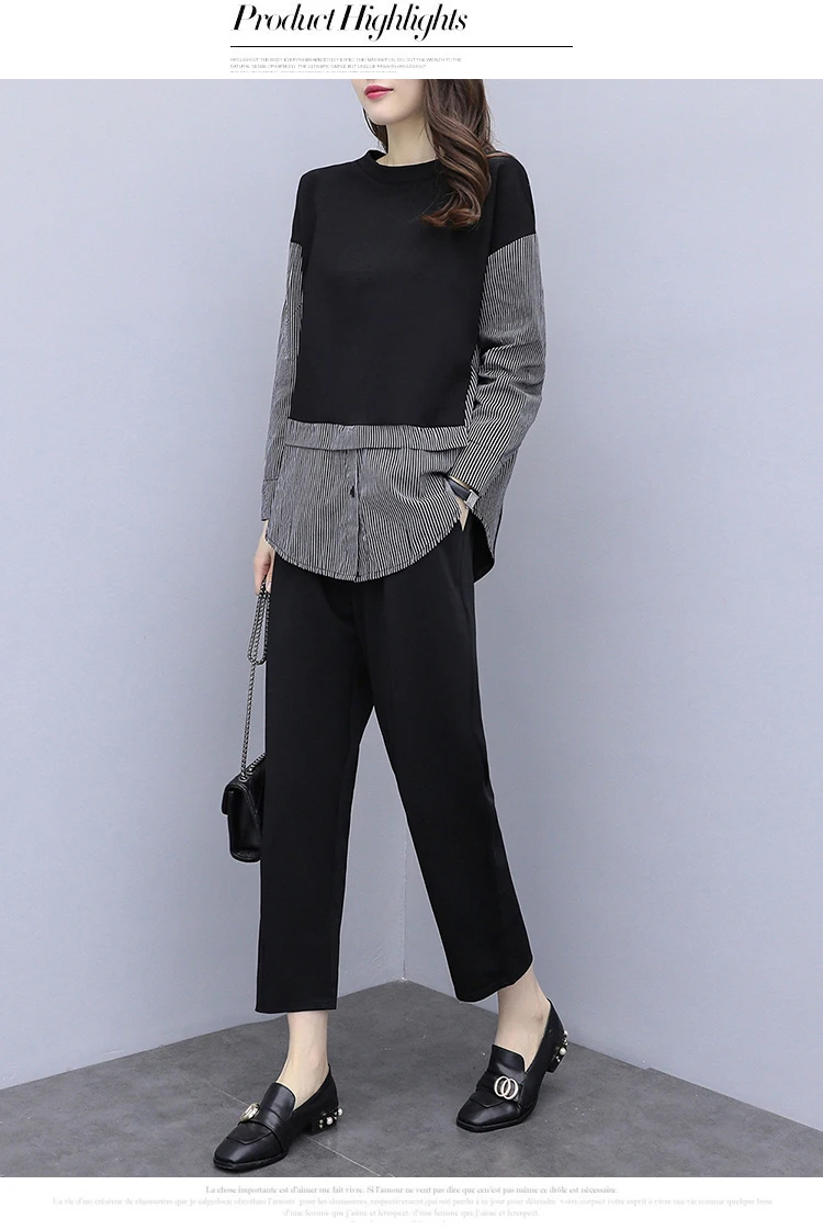 YICIYA, плюс размер, большой, 4xl, 5xl, Женский комплект 2 шт., наряд, спортивный костюм, спортивная одежда, комплект из топа и штанов, костюмы, весна