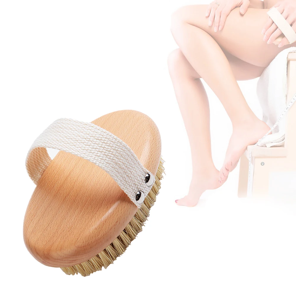 

Body Brush Dry Skin Bath Wooden Massage Shower Brush Wood Back Scrubber Exfoliating Brush Plant Fiber Cactus Massage Brush