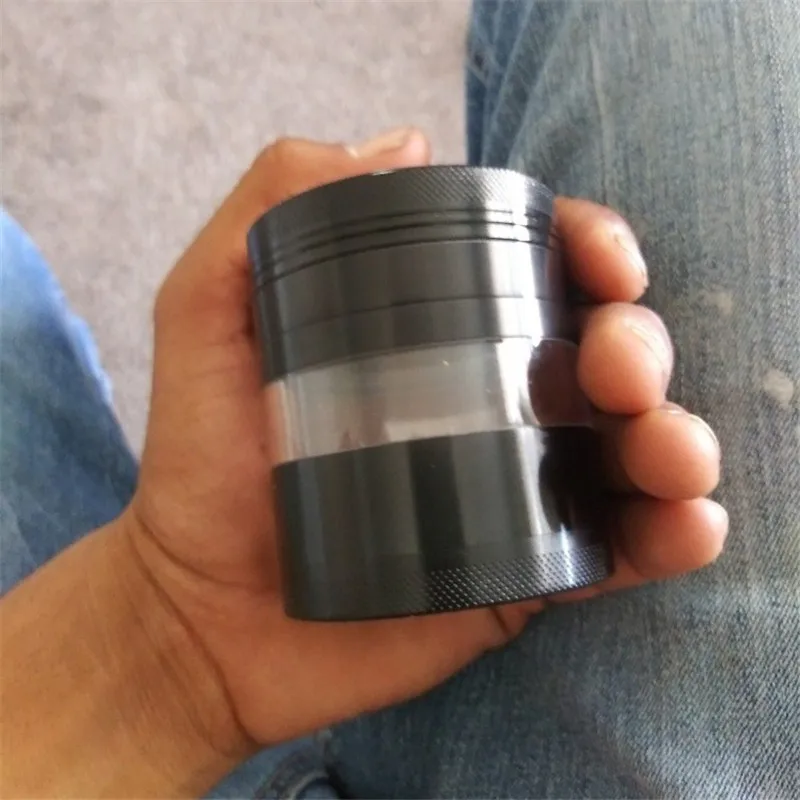 

2021New 4-layer Aluminum Herbal Herb Tobacco Grinder Smoke Grinders Smoking Pipe Accessories Black Smoke Cutter