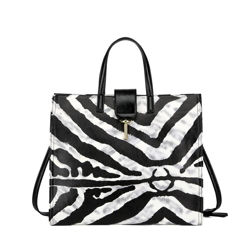Роскошные сумки через плечо с рисунком зебры женские Дизайнерские Большие