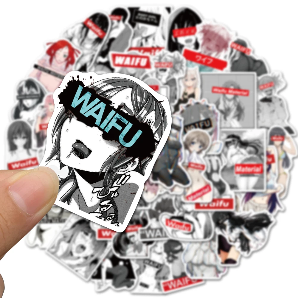 50 шт. аниме наклейки waifu водонепроницаемые детские игрушки граффити для багажа