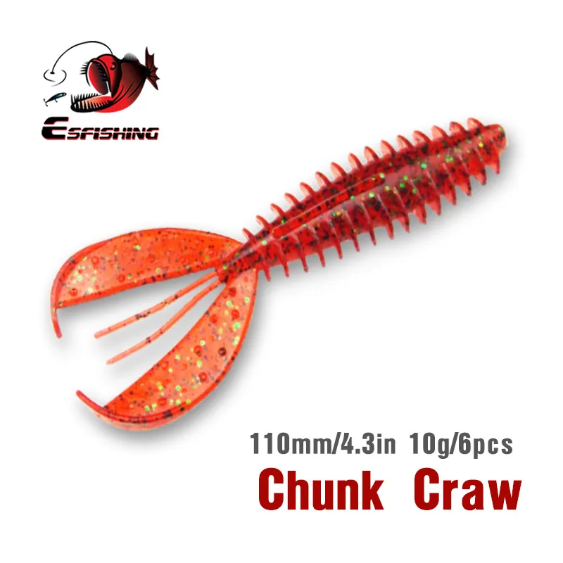 KESFISHING для рыбалки мягкие наживки с толстым Craw 110 мм 10g 6 шт. Оптовая продажа Детское
