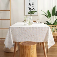 pastoral small fresh daisy table cloth cotton jacquard table runner tv cabinet decor table cover for wedding dining tablecloth