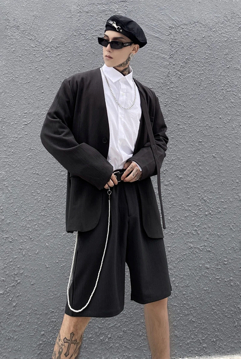 Мужской товар Новинка весна-осень 2021 однобортный комплект свободного кроя с